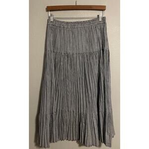 Vintage Satin Stitches Skirt Womens Small Blue Gingham Peasant Cottagecore